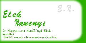 elek namenyi business card